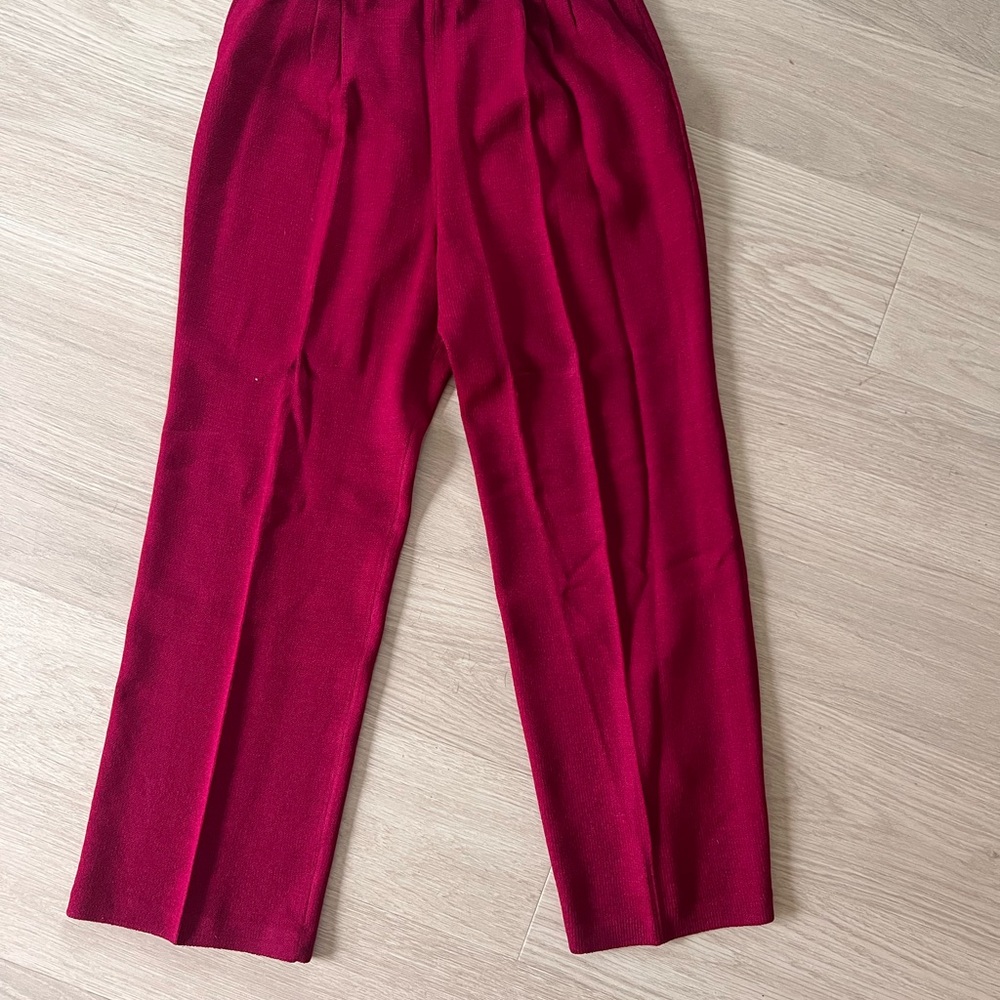 Women’s Deep Red Pants by St John Knit